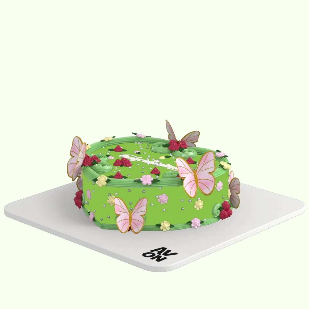 قلب 12 إنش - Green Butterflies